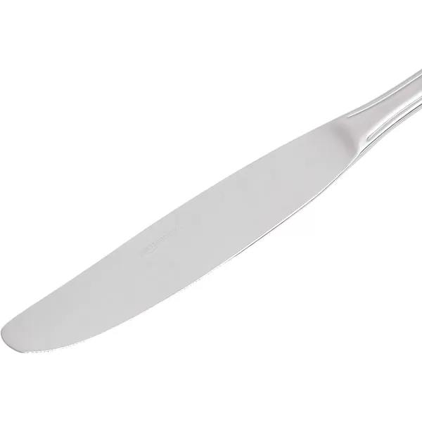 Amazon Basics 20Piece Stainless Steel Flatware Set with Round Edge Service for 4 Silver65Piece Modern Finish