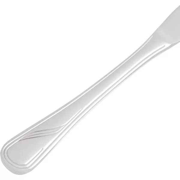 Amazon Basics 20Piece Stainless Steel Flatware Set with Round Edge Service for 4 Silver65Piece Modern Finish