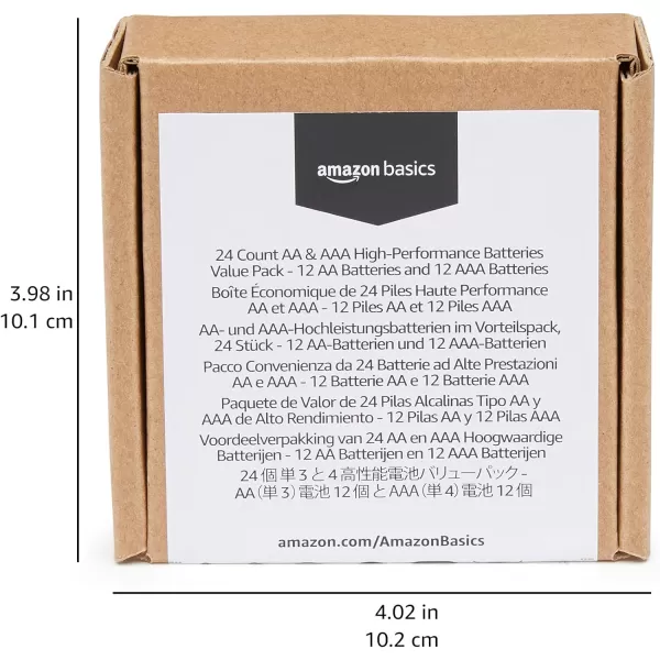Amazon Basics 24 Count AA amp AAA HighPerformance Batteries Value Pack  12 Double AA Batteries and 12 Triple AAA Batteries24 Count Pack of 1