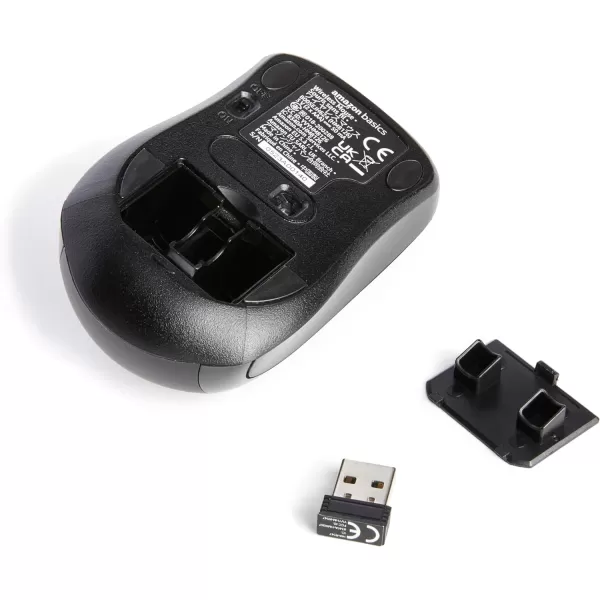 Amazon Basics 24 Ghz Wireless Optical Computer Mouse with USB Nano Receiver BlackBlack 1Pack