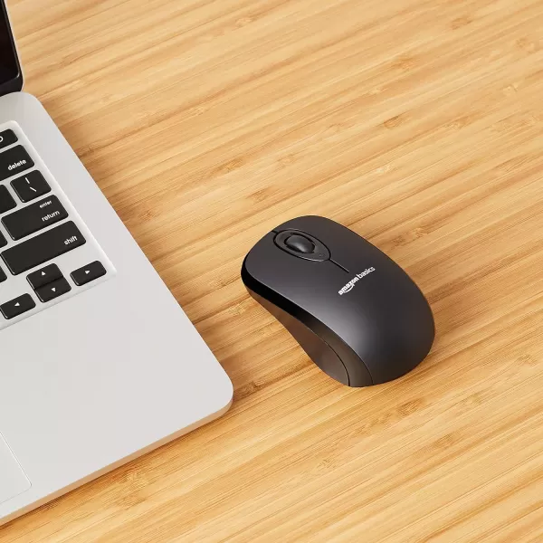 Amazon Basics 24 Ghz Wireless Optical Computer Mouse with USB Nano Receiver BlackBlack 30Pack