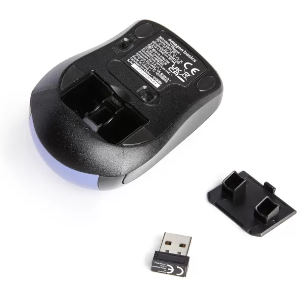 Amazon Basics 24 Ghz Wireless Optical Computer Mouse with USB Nano Receiver BlackBlue 1Pack