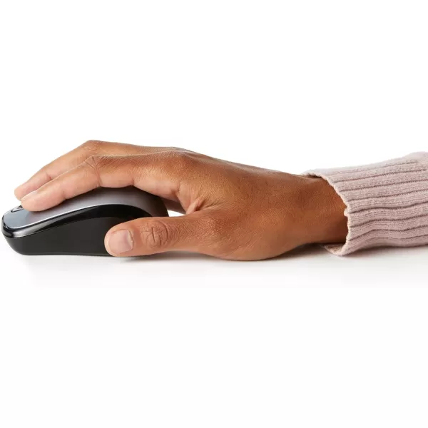 Amazon Basics 24 Ghz Wireless Optical Computer Mouse with USB Nano Receiver BlackSilver 1Pack