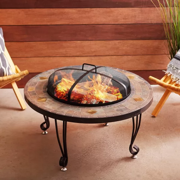Amazon Basics 24 Inch Steel Round Lattice Fire Pit34 Inch ROUND