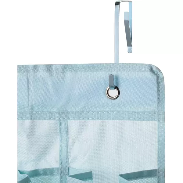 Amazon Basics 24 Medium Pocket OvertheDoor Hanging Shoe Organizer Light GreyJade Green