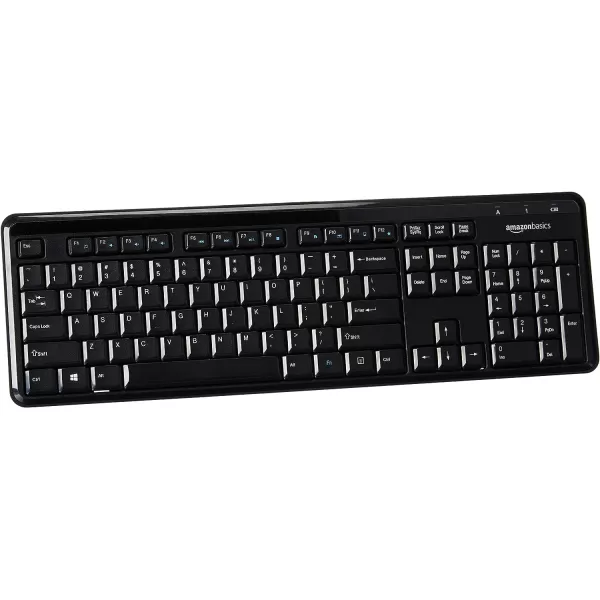 Amazon Basics 24GHz Wireless Computer Keyboard and Mouse Combo Quiet and Compact US Layout QWERTY BlackAmazon Basics 24GHz Wireless Computer Keyboard and Mouse Combo Quiet and Compact US Layout QWERTY Black