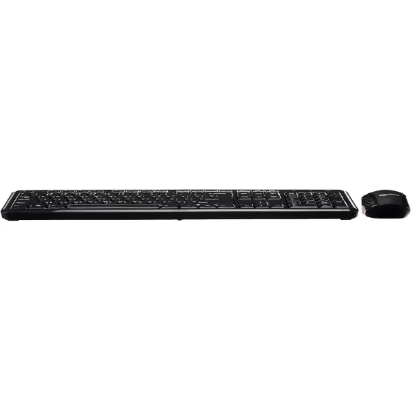 Amazon Basics 24GHz Wireless Computer Keyboard and Mouse Combo Quiet and Compact US Layout QWERTY BlackAmazon Basics 24GHz Wireless Computer Keyboard and Mouse Combo Quiet and Compact US Layout QWERTY Black
