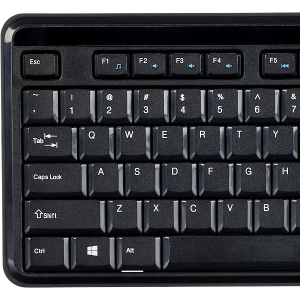 Amazon Basics 24GHz Wireless Computer Keyboard and Mouse Combo Quiet and Compact US Layout QWERTY BlackAmazon Basics 24GHz Wireless Computer Keyboard and Mouse Combo Quiet and Compact US Layout QWERTY Black