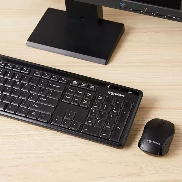 Amazon Basics 24GHz Wireless Keyboard Quiet and Compact US Layout QWERTY BlackAmazon Basics 24GHz Wireless Keyboard Quiet and Compact US Layout QWERTY Black