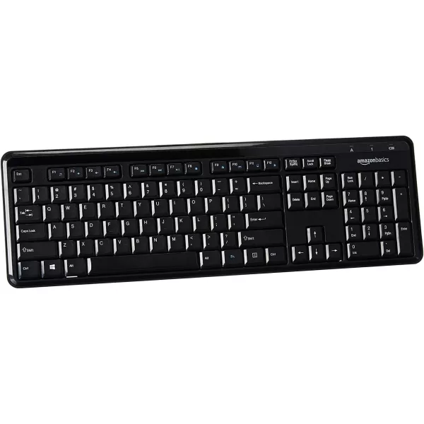 Amazon Basics 24GHz Wireless Keyboard Quiet and Compact US Layout QWERTY BlackAmazon Basics 24GHz Wireless Keyboard Quiet and Compact US Layout QWERTY Black