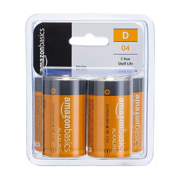 Amazon Basics 24Pack D Cell Alkaline AllPurpose Batteries 15 Volt 5Year Shelf Life4 Count Pack of 1