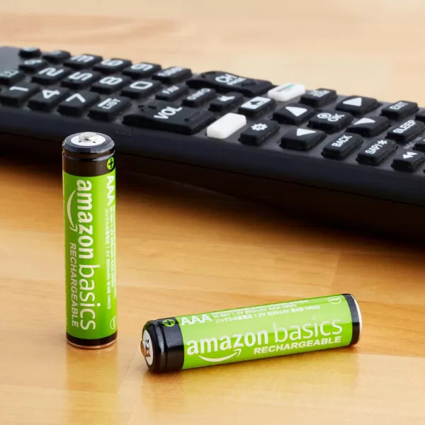 Amazon Basics 24Pack Rechargeable AAA NiMH Performance Batteries 800 mAh Recharge up to 1000x Times PreCharged4 Count Pack of 1