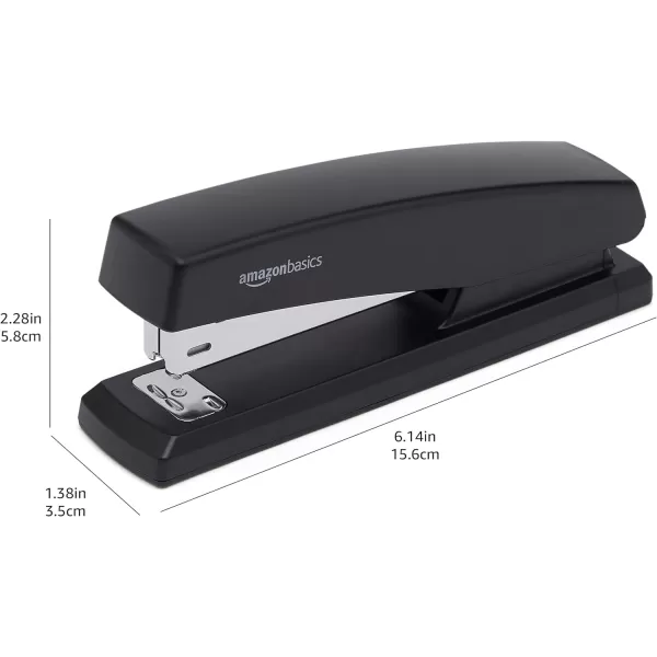 Amazon Basics 25Sheet Capacity NonSlip Office Stapler with 1000 Staples Black  Pack of 121Pack