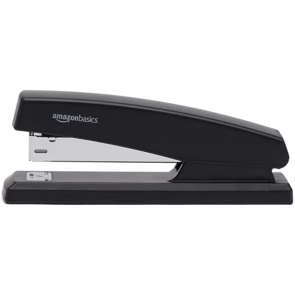 Amazon Basics 25Sheet Capacity NonSlip Office Stapler with 1000 Staples Black  Pack of 121Pack