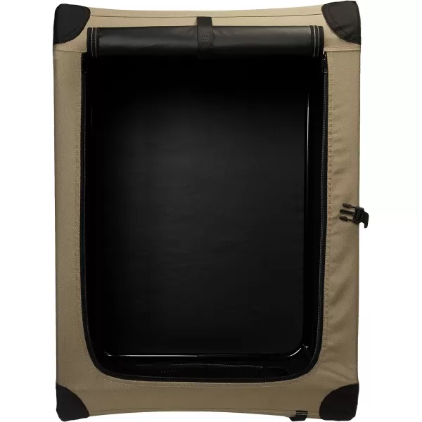 Amazon Basics 2Door Portable SoftSided Folding Soft Dog Travel Crate Kennel Medium 21 x 21 x 30 Inches TanM  30