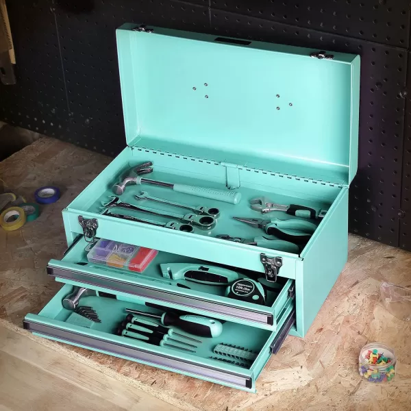 Amazon Basics 2Drawer Steel Organization Chest  Turquoise Powder Coated Finish 1811 x 866 x 945 inchesTurquoise