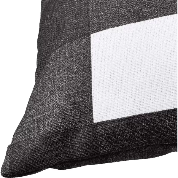 Amazon Basics 2Pack Linen Style Decorative Throw Pillows  18 Square Navy BlueBlack Gingham Plaid Linen Style 2Pack