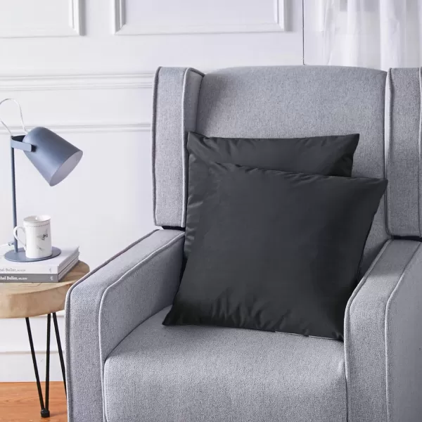 Amazon Basics 2Pack Linen Style Decorative Throw Pillows  18 Square Navy BlueBlack Velvet 2Pack