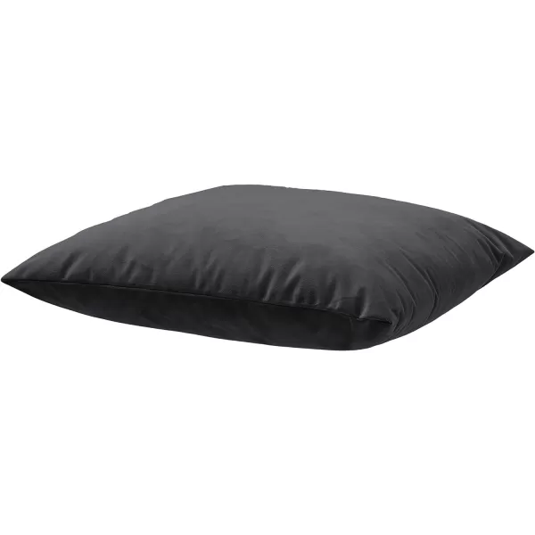 Amazon Basics 2Pack Linen Style Decorative Throw Pillows  18 Square Navy BlueBlack Velvet 2Pack