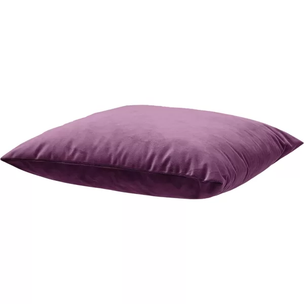 Amazon Basics 2Pack Linen Style Decorative Throw Pillows  18 Square Navy BlueBurgundy Velvet 2Pack