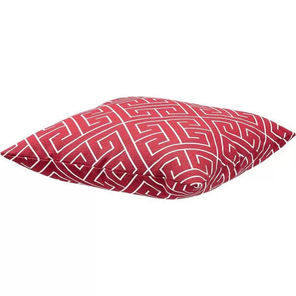 Amazon Basics 2Pack Linen Style Decorative Throw Pillows  18 Square Navy BlueClassic Red Geometric Linen Style 2Pack