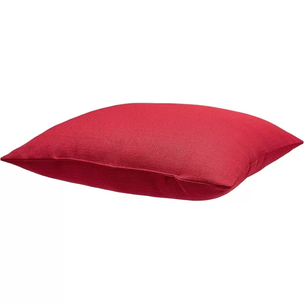 Amazon Basics 2Pack Linen Style Decorative Throw Pillows  18 Square Navy BlueClassic Red Linen Style 2Pack