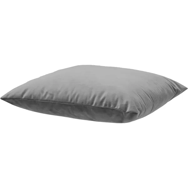 Amazon Basics 2Pack Linen Style Decorative Throw Pillows  18 Square Navy BlueDark Grey Velvet 2Pack