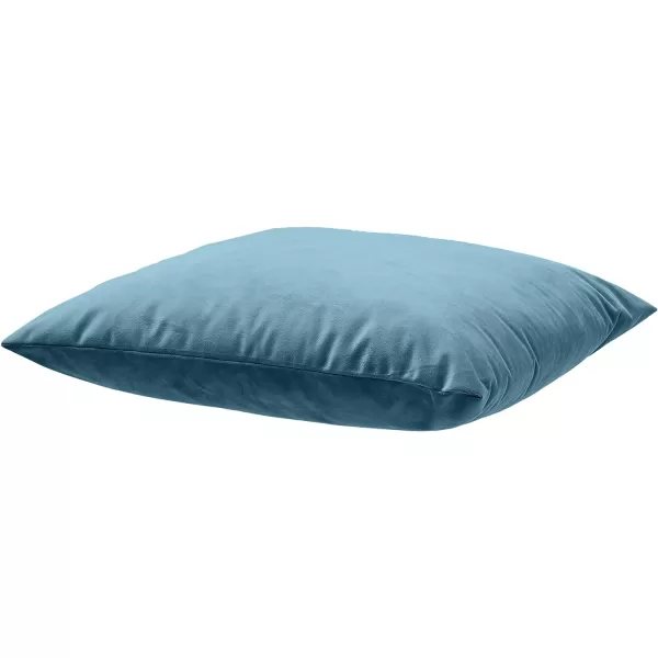 Amazon Basics 2Pack Linen Style Decorative Throw Pillows  18 Square Navy BlueDeep Teal Velvet 2Pack