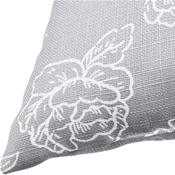 Amazon Basics 2Pack Linen Style Decorative Throw Pillows  18 Square Navy BlueGrey Floral Linen Style 2Pack
