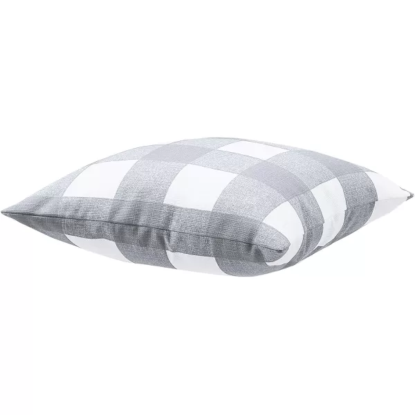 Amazon Basics 2Pack Linen Style Decorative Throw Pillows  18 Square Navy BlueGrey Gingham Plaid Linen Style 2Pack