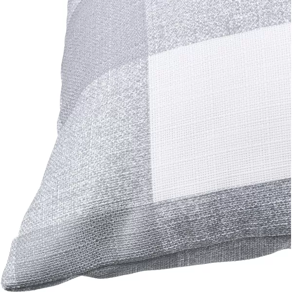 Amazon Basics 2Pack Linen Style Decorative Throw Pillows  18 Square Navy BlueGrey Gingham Plaid Linen Style 2Pack