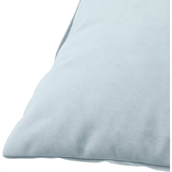 Amazon Basics 2Pack Linen Style Decorative Throw Pillows  18 Square Navy BlueLight Blue Velvet 2Pack