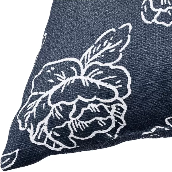 Amazon Basics 2Pack Linen Style Decorative Throw Pillows  18 Square Navy BlueNavy Blue Floral Linen Style 2Pack