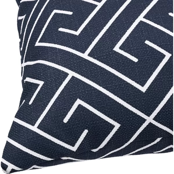 Amazon Basics 2Pack Linen Style Decorative Throw Pillows  18 Square Navy BlueNavy Blue Geometric Linen Style 2Pack