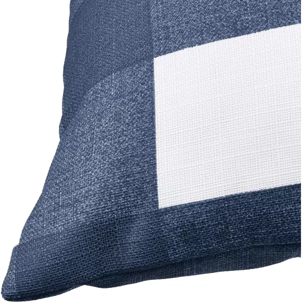 Amazon Basics 2Pack Linen Style Decorative Throw Pillows  18 Square Navy BlueNavy Blue Gingham Plaid Linen Style 2Pack