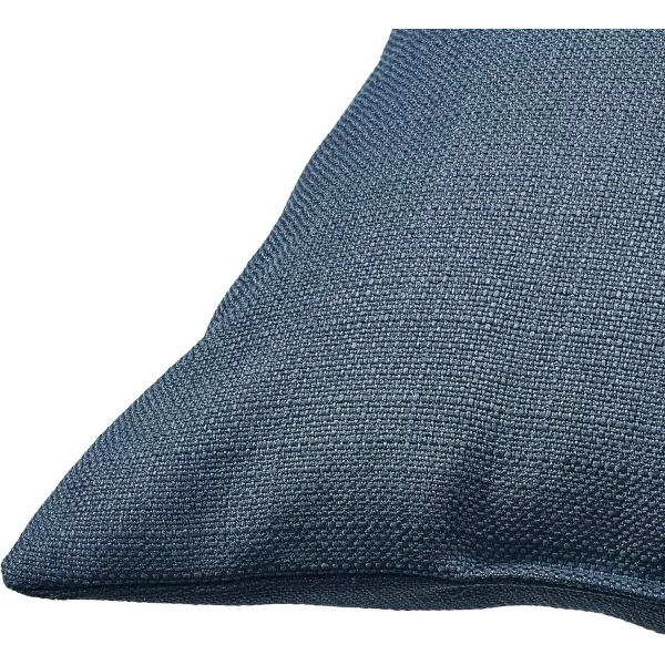 Amazon Basics 2Pack Linen Style Decorative Throw Pillows  18 Square Navy BlueNavy Blue Linen Style 2Pack
