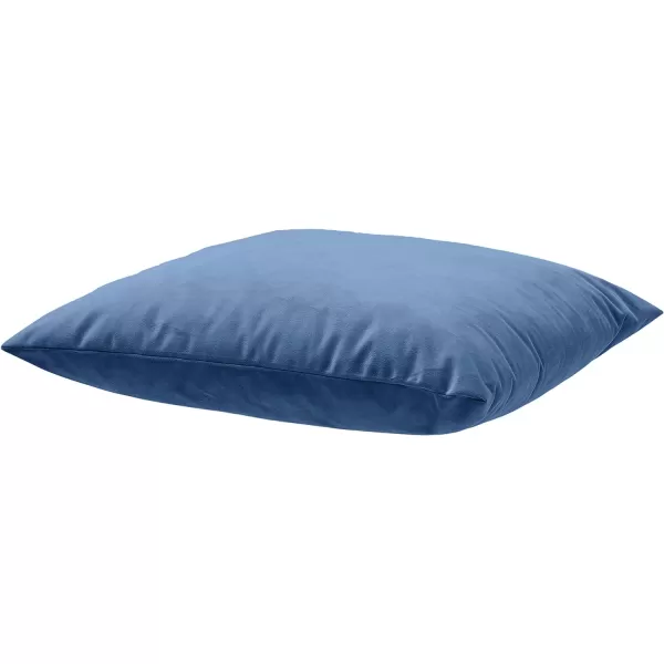 Amazon Basics 2Pack Linen Style Decorative Throw Pillows  18 Square Navy BlueNavy Blue Velvet 2Pack