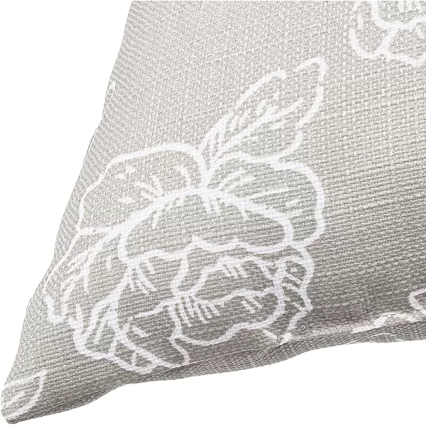 Amazon Basics 2Pack Linen Style Decorative Throw Pillows  18 Square Navy BlueTaupe Floral Linen Style 2Pack