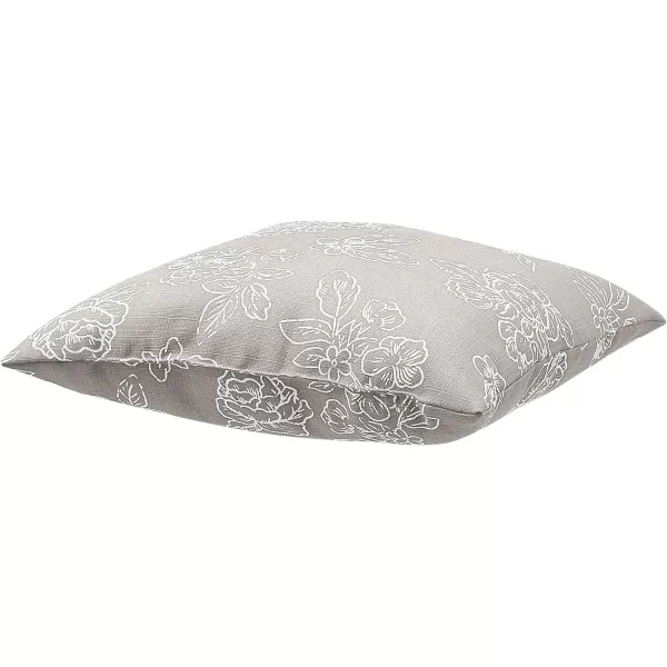 Amazon Basics 2Pack Linen Style Decorative Throw Pillows  18 Square Navy BlueTaupe Floral Linen Style 2Pack