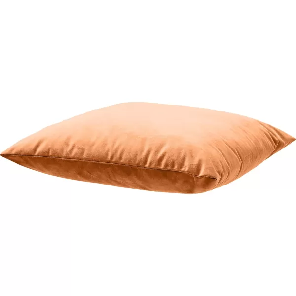 Amazon Basics 2Pack Linen Style Decorative Throw Pillows  18 Square Navy BlueTerracotta Orange Velvet 2Pack