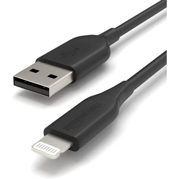 Amazon Basics 2Pack USBA to Lightning ABS Charger Cable MFi Certified Charger for Apple iPhone 14 13 12 11 X Xs Pro Pro Max Plus iPad 6 Foot White3 Feet 2Pack Black