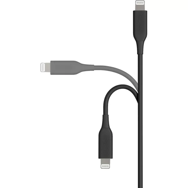 Amazon Basics 2Pack USBA to Lightning ABS Charger Cable MFi Certified Charger for Apple iPhone 14 13 12 11 X Xs Pro Pro Max Plus iPad 6 Foot White6 Feet 2Pack Black