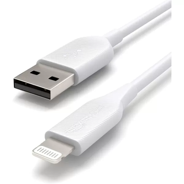 Amazon Basics 2Pack USBA to Lightning ABS Charger Cable MFi Certified Charger for Apple iPhone 14 13 12 11 X Xs Pro Pro Max Plus iPad 6 Foot White6 Feet 1Pack White