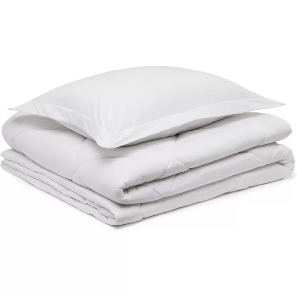 Amazon Basics 2Piece Cotton Blend Jersey Knit Comforter Set TwinTwin XL Dark Gray GeometricTwinTwin XL White