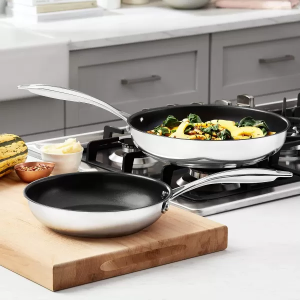 Amazon Basics 2Piece NonStick Stainless Steel Fry Pan Set 10Inch and 8InchAmazon Basics 2Piece NonStick Stainless Steel Fry Pan Set 10Inch and 8Inch