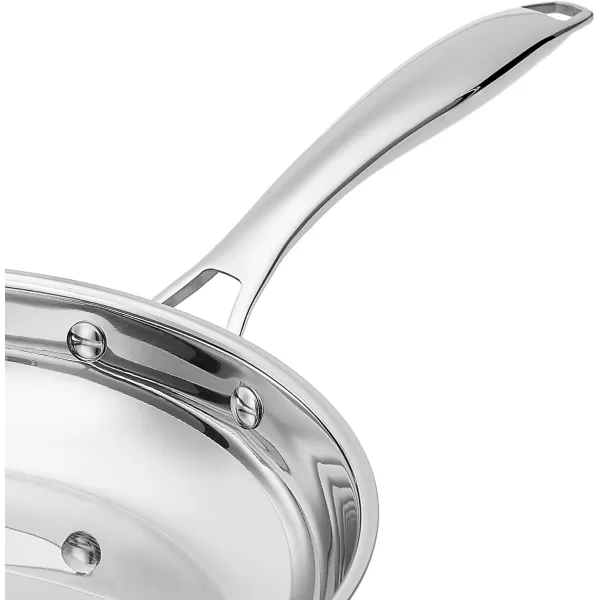Amazon Basics 2Piece Oven Safe Riveted Handle Frying Pan  Silver 8Inch amp 10Inch10Inch