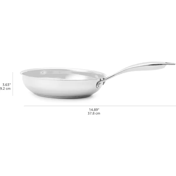 Amazon Basics 2Piece Oven Safe Riveted Handle Frying Pan  Silver 8Inch amp 10Inch8Inch