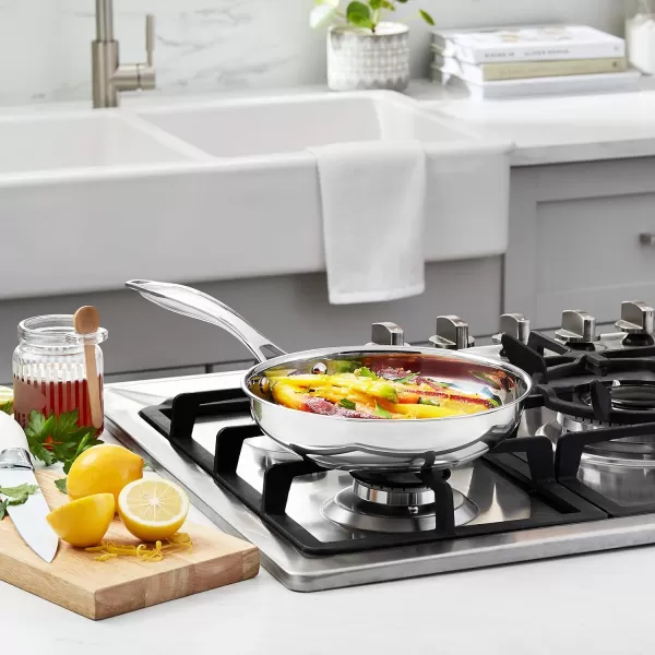 Amazon Basics 2Piece Oven Safe Riveted Handle Frying Pan  Silver 8Inch amp 10Inch8Inch