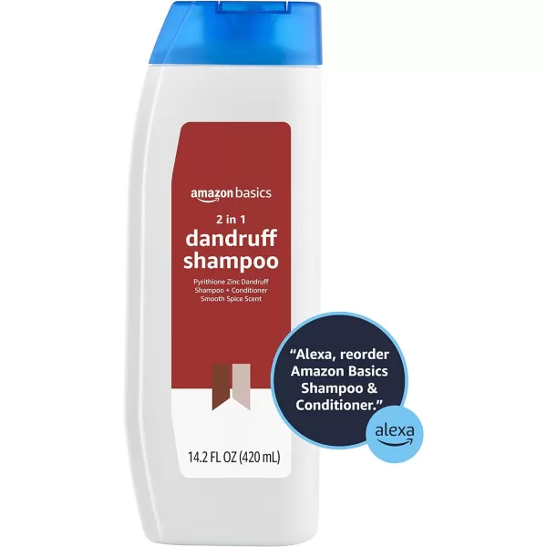 Amazon Basics 2in1 Dandruff Shampoo and Conditioner for Men Smooth Spice Scent 142 Fluid Ounces 1Pack Previously Solimo142 Fl Oz Pack of 1