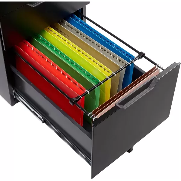 Amazon Basics 3 Drawer Mobile File Cabinet With Lock Black 2071 D x 1551 W x 2429 HBlack